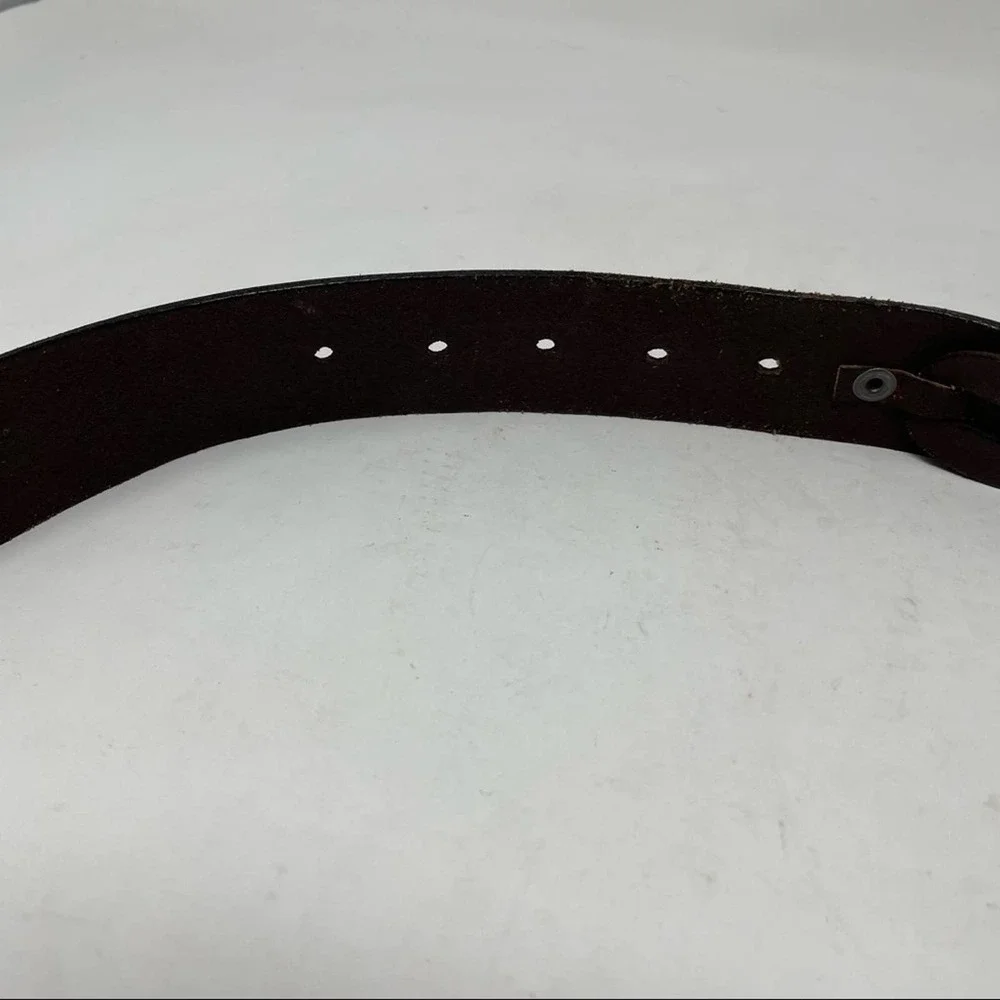 BANANA REPUBLIC Brown Leather Woven Braided Belt Size XS